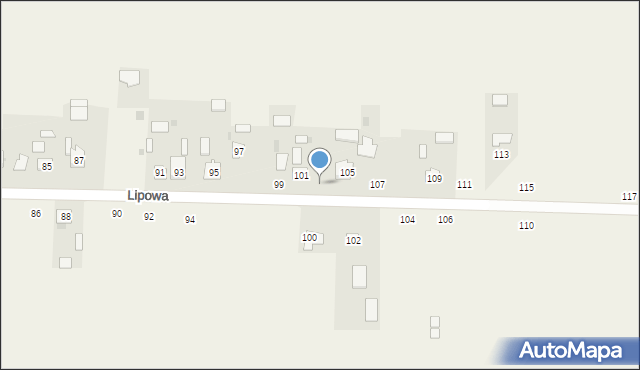 Stróża-Kolonia, Lipowa, 103, mapa Stróża-Kolonia