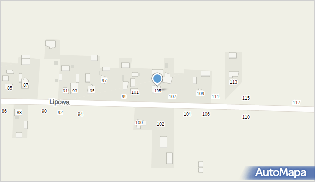 Stróża-Kolonia, Lipowa, 105, mapa Stróża-Kolonia