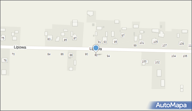 Stróża-Kolonia, Lipowa, 92, mapa Stróża-Kolonia