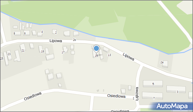 Strzeszów, Lipowa, 15, mapa Strzeszów