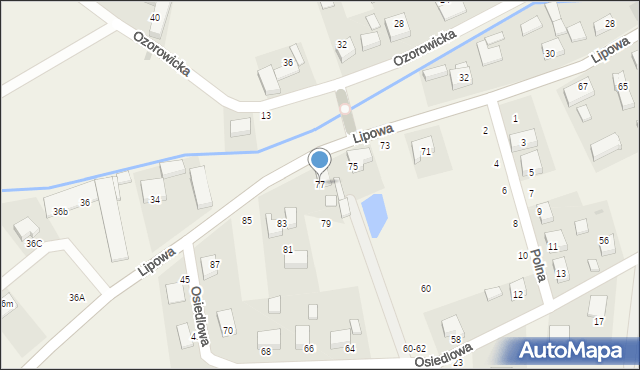 Strzeszów, Lipowa, 77, mapa Strzeszów