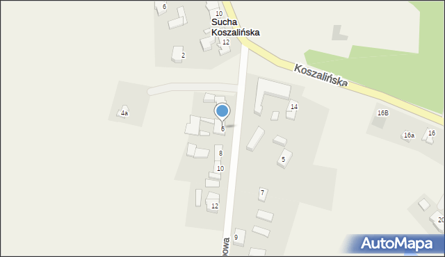 Sucha Koszalińska, Lipowa, 6, mapa Sucha Koszalińska