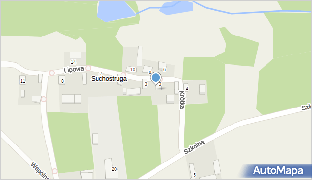 Suchostruga, Lipowa, 3A, mapa Suchostruga