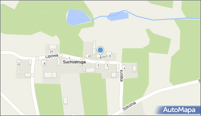 Suchostruga, Lipowa, 8, mapa Suchostruga