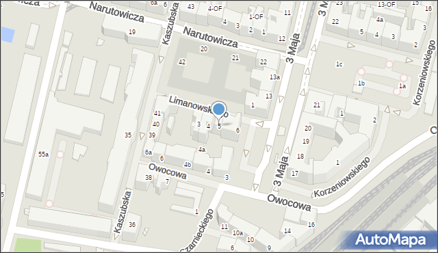 Szczecin, Limanowskiego Bolesława, 5, mapa Szczecina