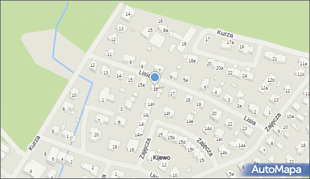 Szczecin, Lisia, 16, mapa Szczecina