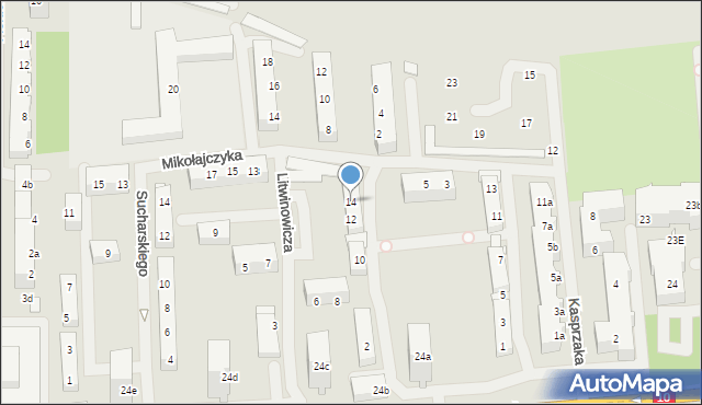 Szczecin, Litwinowicza Aleksandra, gen., 14, mapa Szczecina