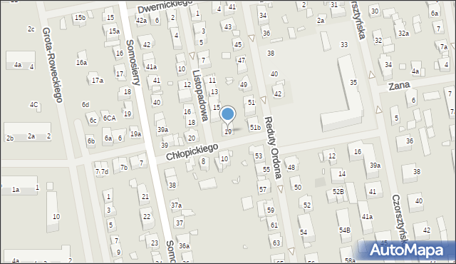 Szczecin, Listopadowa, 19, mapa Szczecina