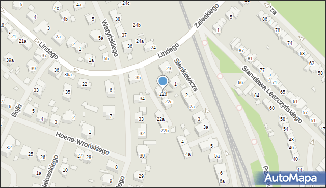 Szczecin, Lindego Samuela Bogumiła, 22d, mapa Szczecina