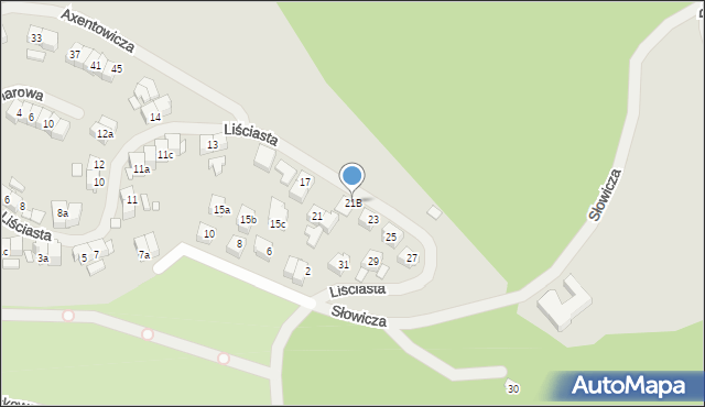 Szczecin, Liściasta, 21B, mapa Szczecina