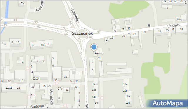 Szczecinek, Lipowa, 9, mapa Szczecinek