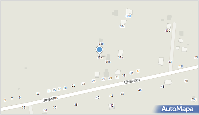 Tarnobrzeg, Litewska, 33a, mapa Tarnobrzegu