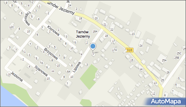 Tarnów Jezierny, Lipowa, 1, mapa Tarnów Jezierny