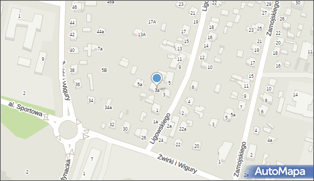 Tomaszów Lubelski, Ligowskiego Kazimierza, 3a, mapa Tomaszów Lubelski