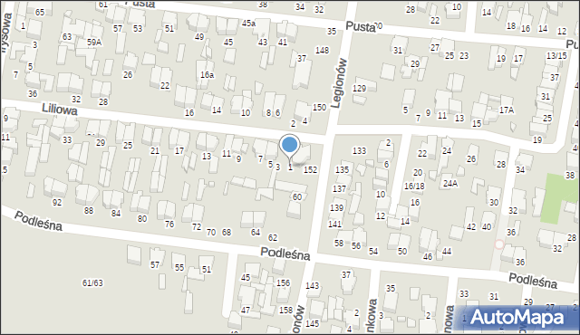 Tomaszów Mazowiecki, Liliowa, 1, mapa Tomaszów Mazowiecki