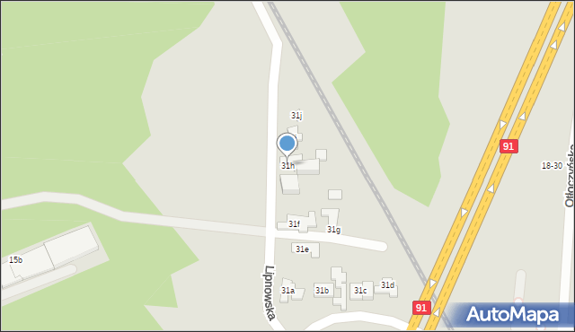 Toruń, Lipnowska, 31h, mapa Torunia