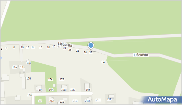 Trzciany, Liściasta, 32, mapa Trzciany