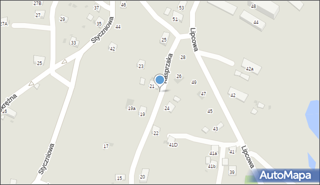 Trzebinia, Lipcowa, 50, mapa Trzebinia