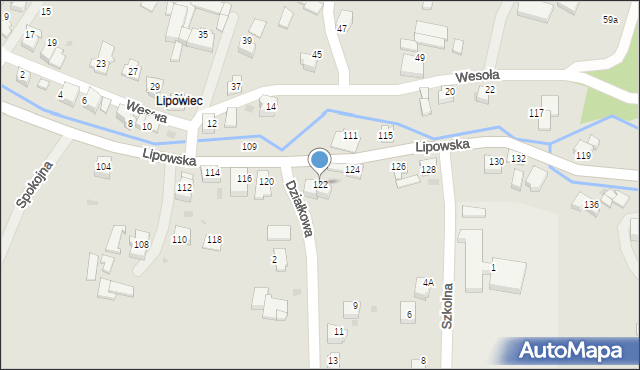Ustroń, Lipowska, 122, mapa Ustroń