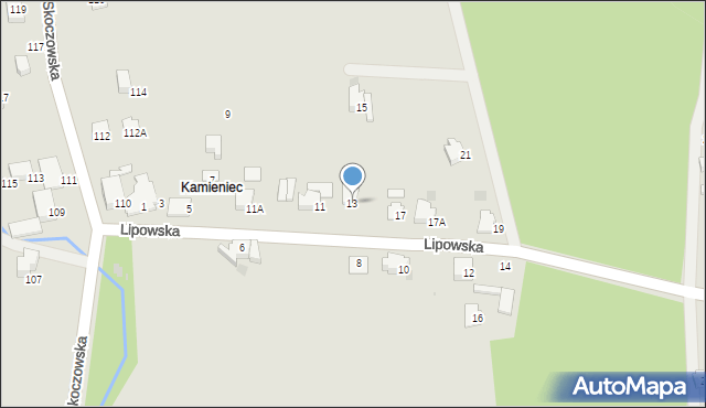 Ustroń, Lipowska, 13, mapa Ustroń