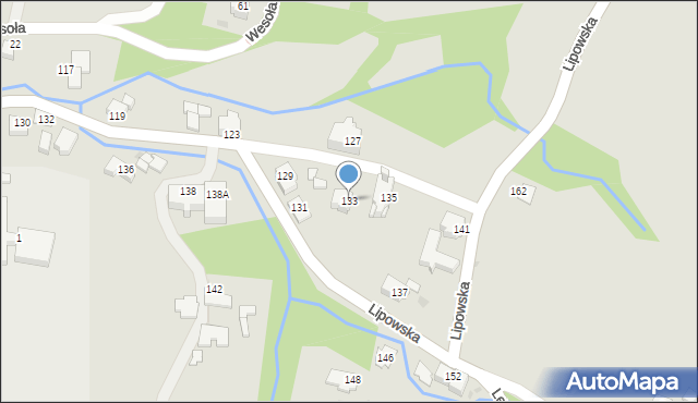 Ustroń, Lipowska, 133, mapa Ustroń