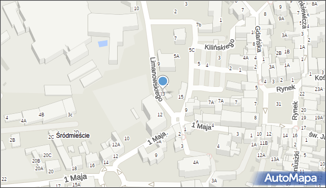 Wałbrzych, Limanowskiego Bolesława, 13, mapa Wałbrzycha