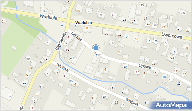 Warlubie, Lipowa, 2, mapa Warlubie