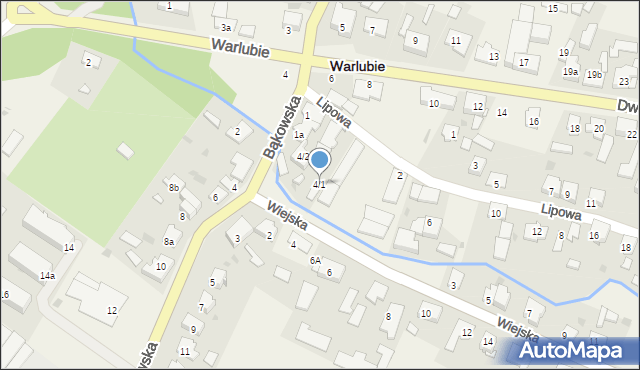 Warlubie, Lipowa, 4/1, mapa Warlubie