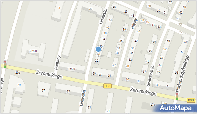 Warszawa, Lisowska, 24, mapa Warszawy