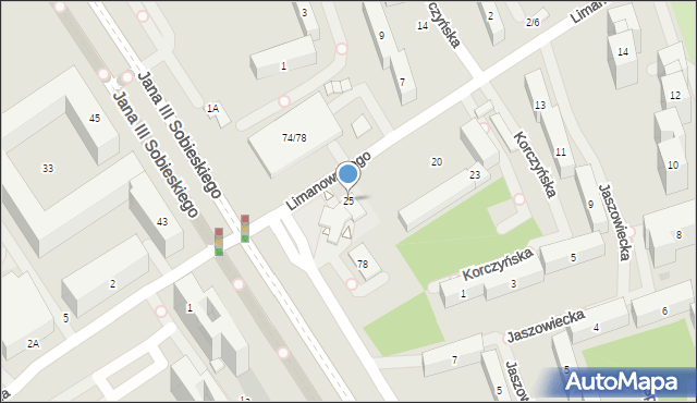 Warszawa, Limanowskiego Bolesława, 25, mapa Warszawy