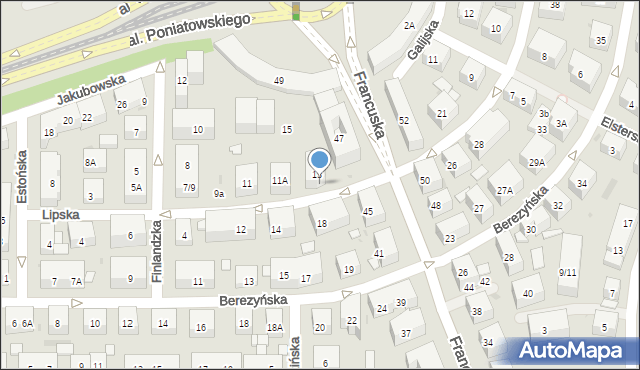 Warszawa, Lipska, 15A, mapa Warszawy