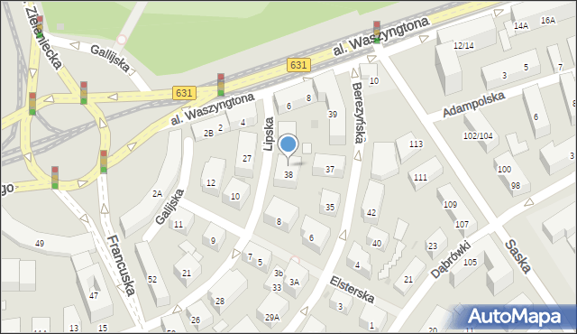 Warszawa, Lipska, 40, mapa Warszawy