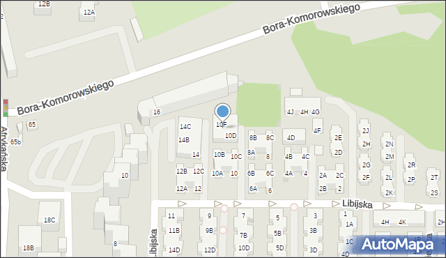Warszawa, Libijska, 10F, mapa Warszawy