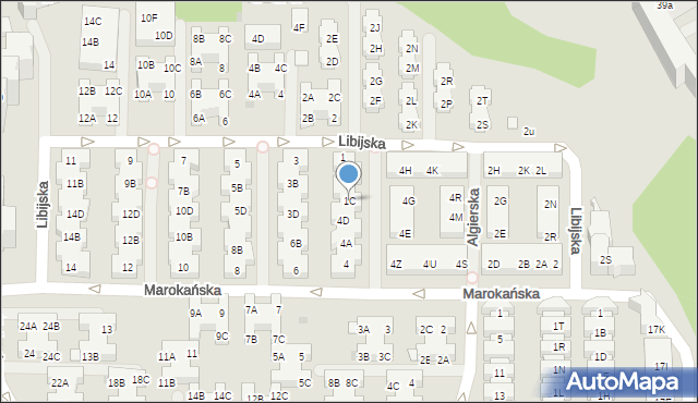 Warszawa, Libijska, 1C, mapa Warszawy