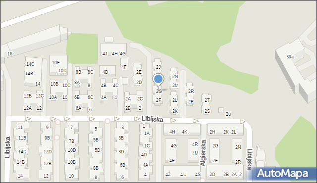 Warszawa, Libijska, 2G, mapa Warszawy