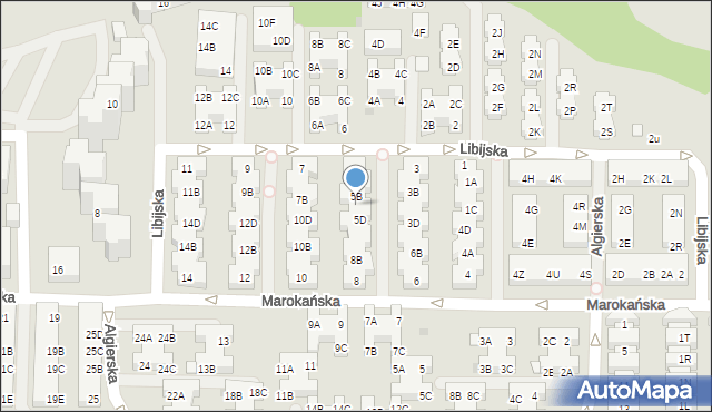 Warszawa, Libijska, 5C, mapa Warszawy