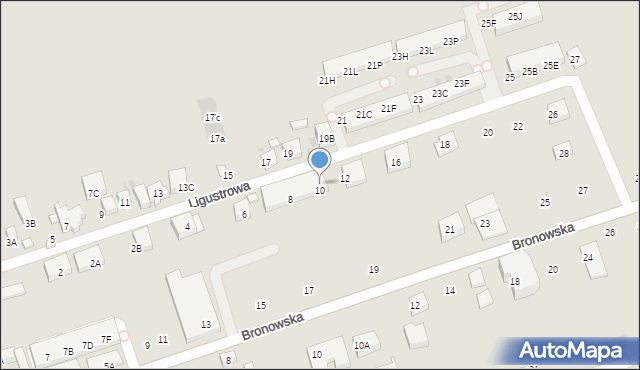 Warszawa, Ligustrowa, 10B, mapa Warszawy