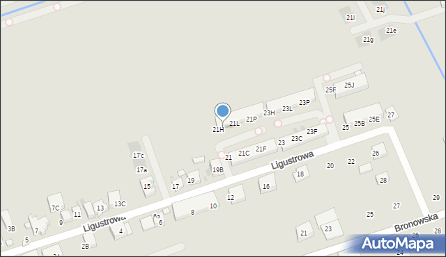 Warszawa, Ligustrowa, 21J, mapa Warszawy