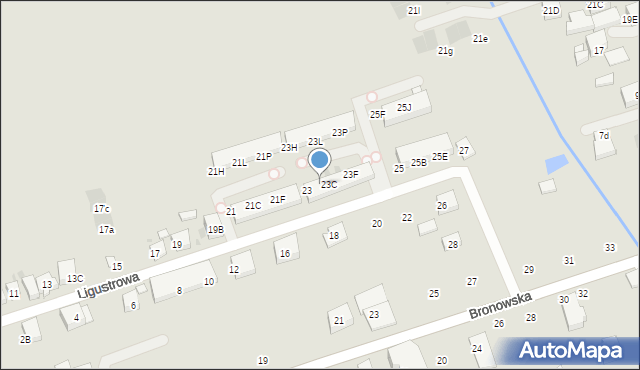 Warszawa, Ligustrowa, 23B, mapa Warszawy