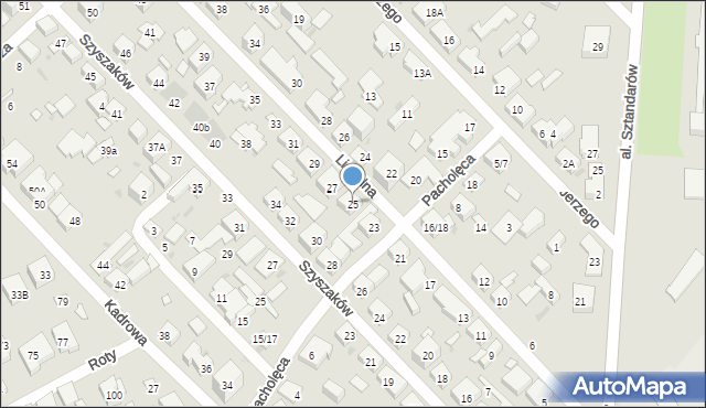 Warszawa, Licealna, 25, mapa Warszawy