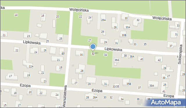 Warszawa, Lipkowska, 32, mapa Warszawy