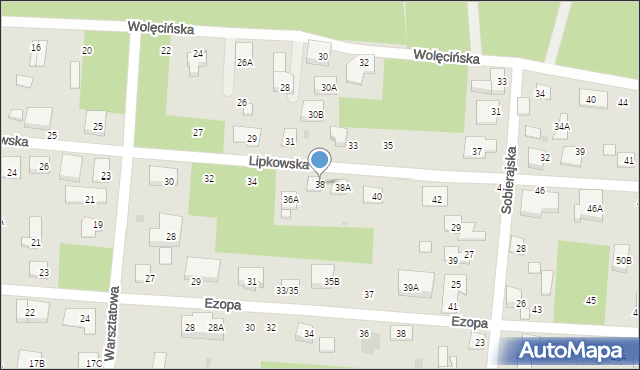 Warszawa, Lipkowska, 38, mapa Warszawy