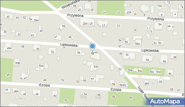Warszawa, Lipkowska, 58, mapa Warszawy
