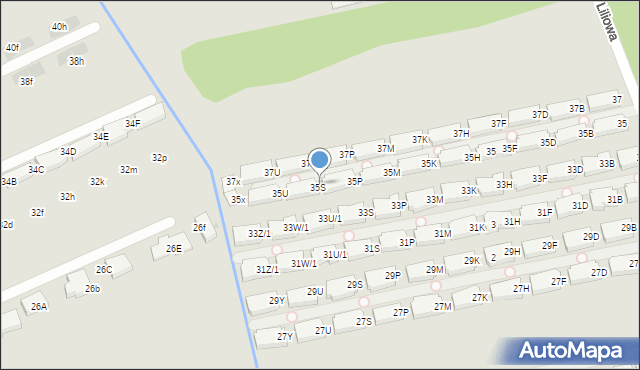 Warszawa, Liliowa, 35S, mapa Warszawy