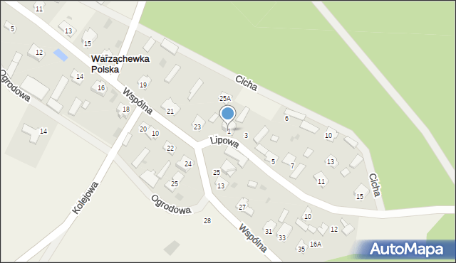 Warząchewka Polska, Lipowa, 1, mapa Warząchewka Polska