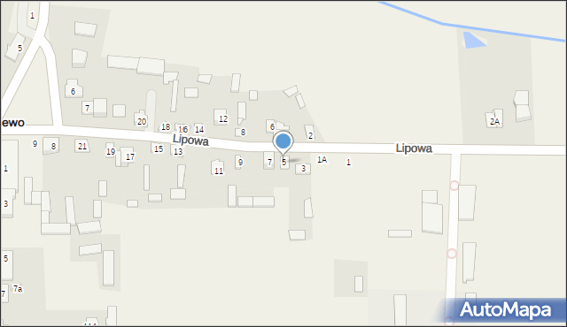 Wąsewo, Lipowa, 5, mapa Wąsewo