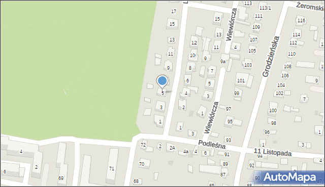 Wasilków, Lisia, 5, mapa Wasilków