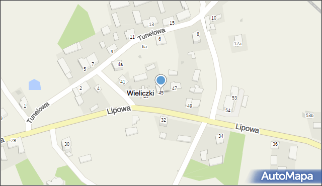 Wieliczki, Lipowa, 45, mapa Wieliczki