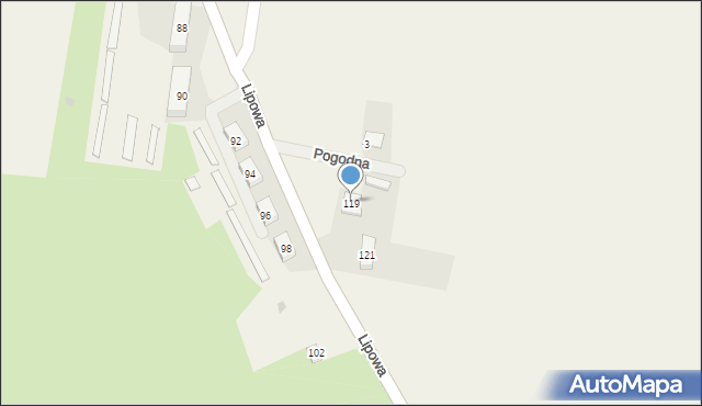 Wierzbice, Lipowa, 119, mapa Wierzbice