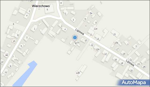 Wierzchowo, Lipowa, 8, mapa Wierzchowo